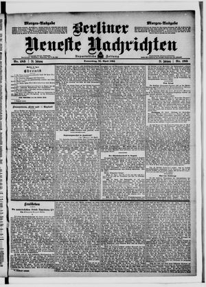 Berliner neueste Nachrichten vom 21.04.1904