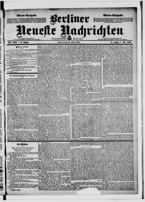 Berliner Neueste Nachrichten vom 21.04.1904