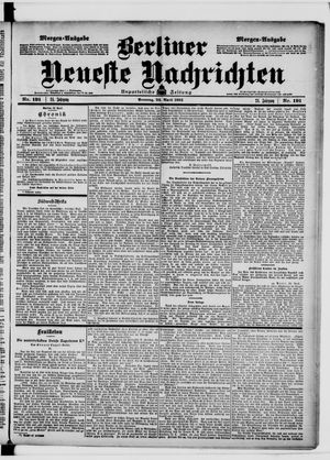 Berliner neueste Nachrichten on Apr 24, 1904