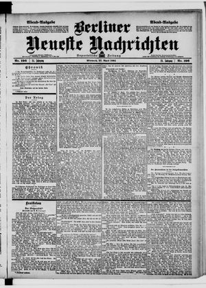 Berliner Neueste Nachrichten vom 27.04.1904