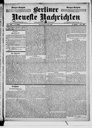 Berliner neueste Nachrichten on May 12, 1904