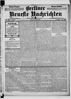 Berliner neueste Nachrichten on May 25, 1904