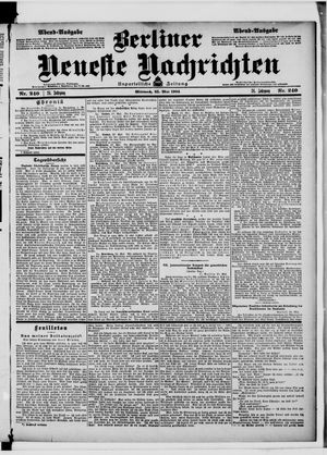 Berliner Neueste Nachrichten on May 25, 1904