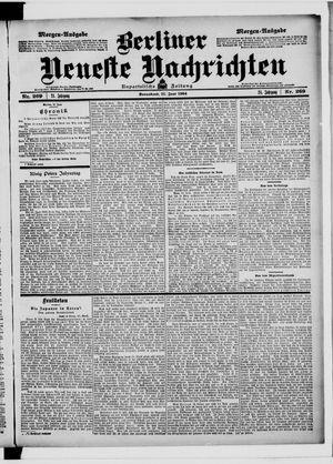 Berliner neueste Nachrichten on Jun 11, 1904
