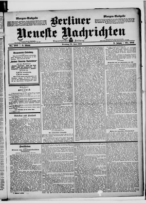 Berliner neueste Nachrichten on Jun 21, 1904