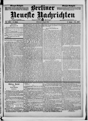 Berliner neueste Nachrichten vom 03.08.1904