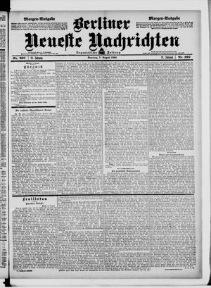 Berliner neueste Nachrichten on Aug 7, 1904