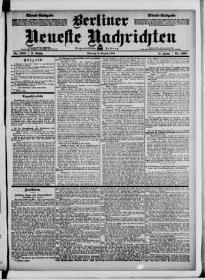 Berliner Neueste Nachrichten vom 08.08.1904