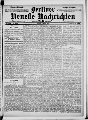 Berliner neueste Nachrichten on Aug 9, 1904