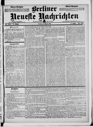 Berliner Neueste Nachrichten on Aug 9, 1904