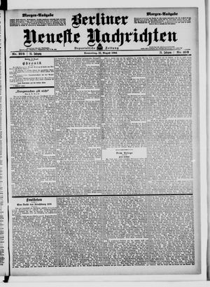 Berliner neueste Nachrichten vom 11.08.1904