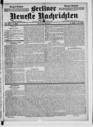 Berliner neueste Nachrichten on Aug 14, 1904