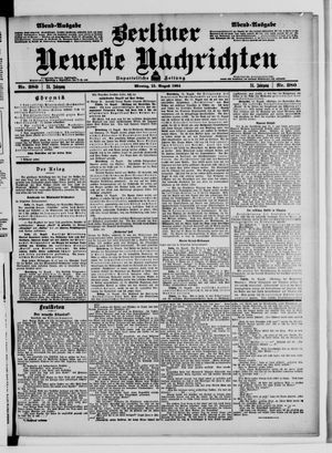 Berliner neueste Nachrichten on Aug 15, 1904