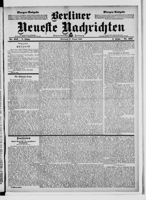 Berliner neueste Nachrichten on Aug 17, 1904