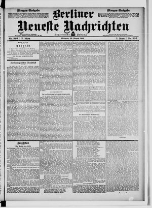 Berliner Neueste Nachrichten on Aug 24, 1904