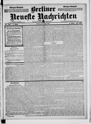 Berliner neueste Nachrichten on Aug 28, 1904