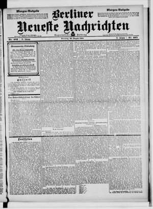 Berliner neueste Nachrichten on Aug 30, 1904