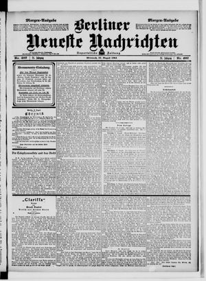 Berliner Neueste Nachrichten vom 31.08.1904