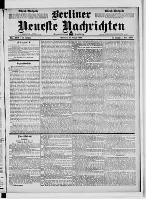 Berliner neueste Nachrichten on Aug 31, 1904