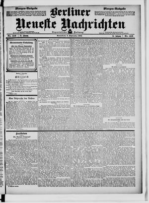 Berliner neueste Nachrichten on Sep 3, 1904