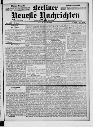 Berliner Neueste Nachrichten vom 09.09.1904