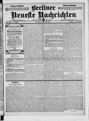 Berliner Neueste Nachrichten vom 11.09.1904