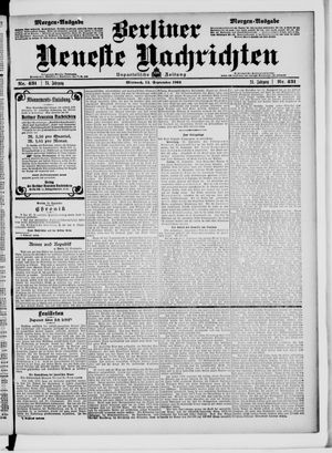 Berliner neueste Nachrichten on Sep 14, 1904