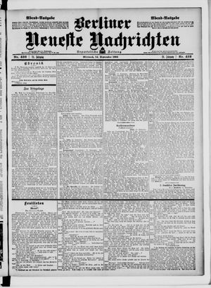 Berliner neueste Nachrichten vom 14.09.1904