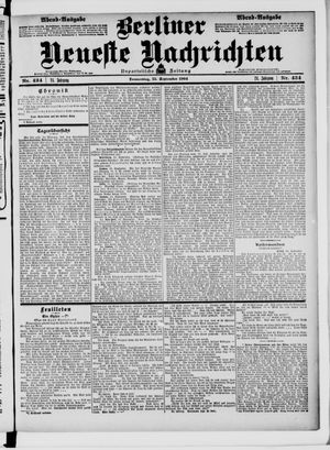 Berliner neueste Nachrichten on Sep 15, 1904