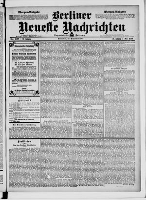 Berliner neueste Nachrichten on Sep 17, 1904