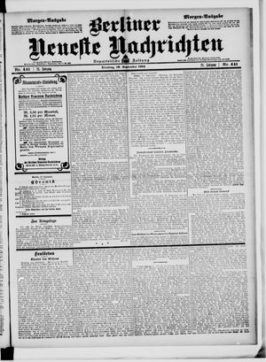 Berliner neueste Nachrichten on Sep 20, 1904