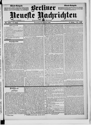 Berliner neueste Nachrichten on Sep 22, 1904