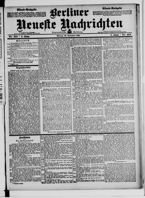 Berliner neueste Nachrichten vom 26.09.1904