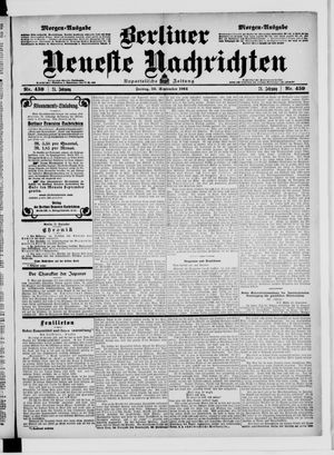 Berliner Neueste Nachrichten on Sep 30, 1904