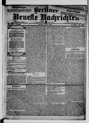 Berliner neueste Nachrichten on Oct 1, 1904