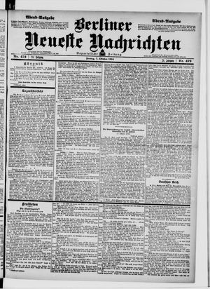 Berliner neueste Nachrichten on Oct 7, 1904