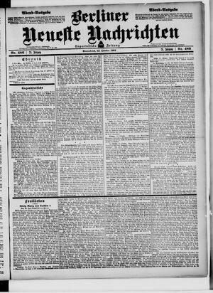 Berliner neueste Nachrichten on Oct 15, 1904