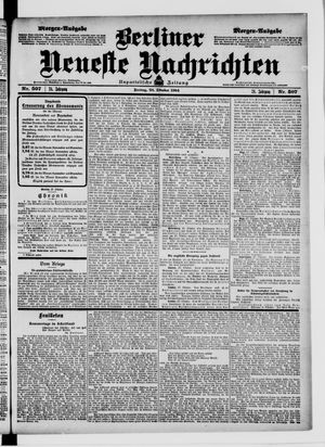 Berliner neueste Nachrichten vom 28.10.1904