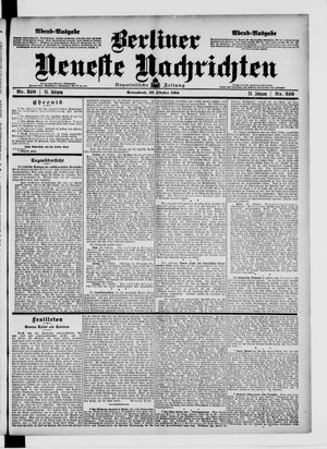 Berliner neueste Nachrichten vom 29.10.1904