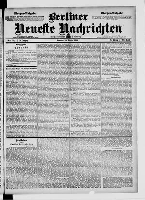 Berliner neueste Nachrichten on Oct 30, 1904
