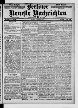 Berliner neueste Nachrichten on Nov 2, 1904