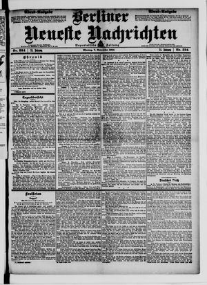 Berliner neueste Nachrichten on Nov 7, 1904