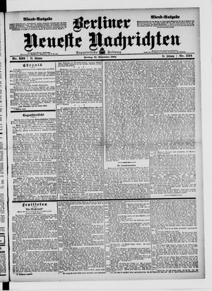 Berliner neueste Nachrichten vom 11.11.1904