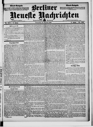 Berliner neueste Nachrichten vom 15.12.1904