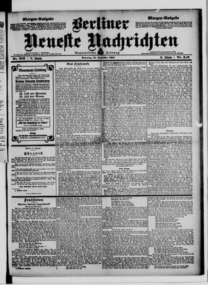 Berliner neueste Nachrichten on Dec 18, 1904