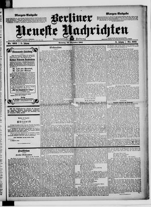 Berliner neueste Nachrichten vom 25.12.1904