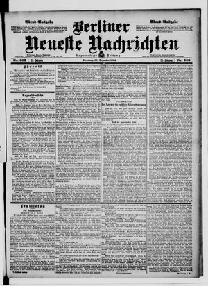 Berliner neueste Nachrichten on Dec 27, 1904
