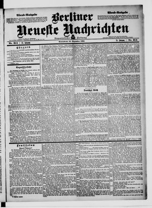 Berliner neueste Nachrichten vom 31.12.1904