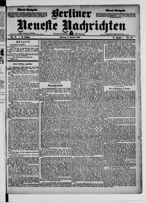 Berliner neueste Nachrichten vom 02.01.1905