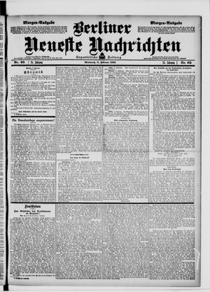 Berliner Neueste Nachrichten vom 08.02.1905